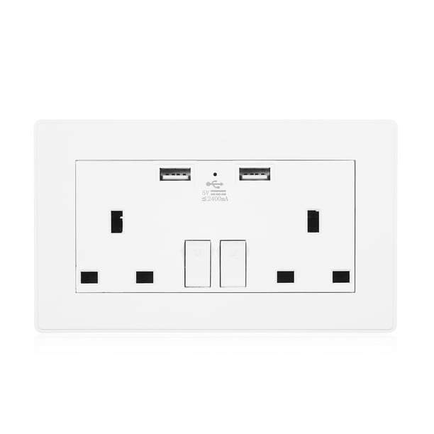 SHP ELECTRICAL White Square Premium Electrical Socket and Switch Range 13A USB